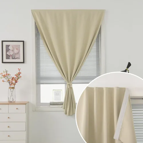 Miniatura 5 de Cortinas opacas portátiles y autoadhesivas para dormitorio y cocina, fáciles de instalar, cortinas térmicas para ventana para oscurecimiento