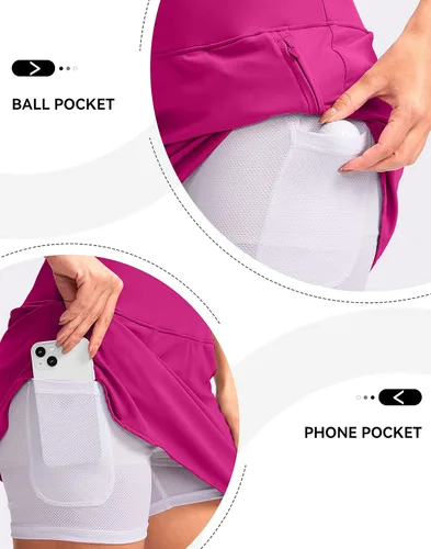 Miniatura 3 de G Gradual Falda de tenis de cintura alta, falda de golf, bolsillos con cremallera, falda pantalón atlética para mujer, para correr, entrenamiento