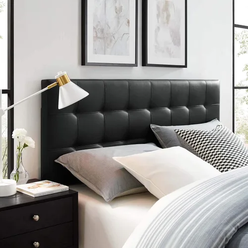 Miniatura 7 de Modway Lily Cabecera Capitoné de Cuero Sintético Tapizada Queen en Blanco