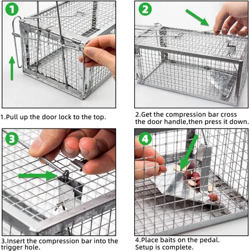 Miniatura 4 de Kensizer Paquete de 2 trampas para jaula animal, humana, que funciona para ratones, ratones, ardillas, ratones, ratones, ratones, hámsteres y otros