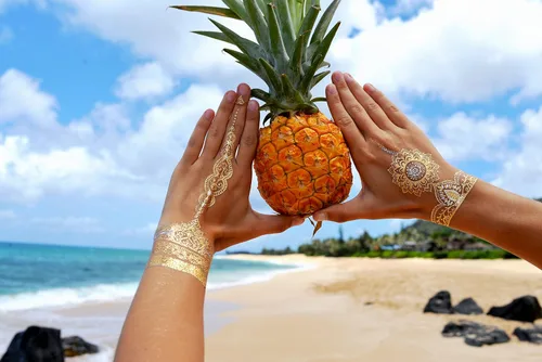 Miniatura 9 de 5 hojas de tatuajes metálicos de oro y plata flash de Modern Boho, enorme colección Colección Namaste