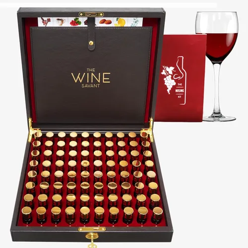 Kit de aroma de vino, juego de aroma de degustación y olor para vinos blancos y tintos, 80 aromas, regalo educativo de formación - principiantes y