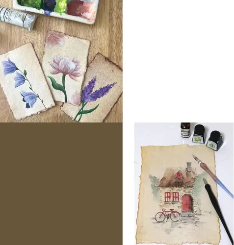 Miniatura 7 de LEATHER VILLAGE Papel de acuarela, 7.5 x 11 pulgadas, 20 hojas de papel de acuarela para dibujar, bocetos, tarjetas de boda y manualidades, papel