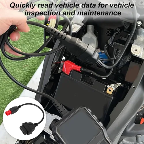 Miniatura 5 de Cable adaptador OBD2 de 6 pines, adaptador de motocicleta OBD2 a herramienta de escáner de diagnóstico de 16 pines para Euro5 Euro6 Can Bus y K-Line