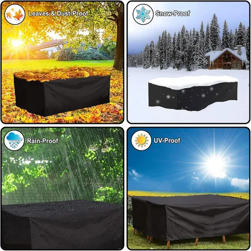 Miniatura 8 de Funda Impermeable para Muebles de Exterior, Fundas para Muebles de Patio de 137 Pulgadas Tamaño Grande Fundas para Sofá Seccional Rectangulares