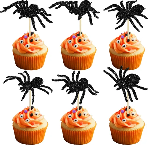 Miniatura 26 de Gyufise 1 pieza de decoración de pastel de cumpleaños con purpurina montada de terror clásico de Halloween para temática de terror sangriento