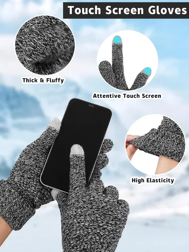Miniatura 3 de Motarto Conjunto cálido de invierno, gorro de punto, bufanda y guantes calentadores de oídos, para hombres y mujeres, cubierta cálida para clima frío