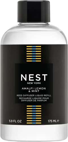 NEST New York Recambio líquido para difusor de cañas, limón y menta Amalfi, 5.9 onzas líquidas, fragancia para hasta 90 días, sin llama