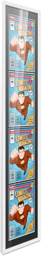 Miniatura 65 de Poster Palooza Marco de cómic con paspartú para 1 cómic de la Edad de Bronce publicado entre 1970 y 1985, marco de cómic negro para cómic de 7.25 x