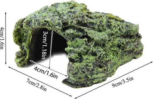 Miniatura 3 de TOPINCN Cueva para ocultar peces, plataforma para tomar el sol, escondite de cueva, tanque de reptiles, decoración de resinas, cueva de roca