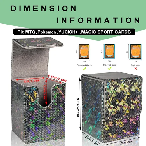 Miniatura 3 de Dmoicols 4 Paquetes Caja de Mazos de Cartas Contiene 400+ Cartas con Fundas Individuales, Caja de Almacenamiento de Cartas de Material Láser