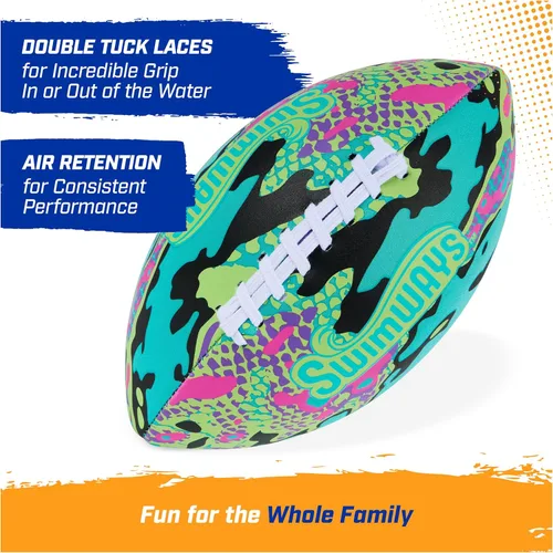 Miniatura 5 de Swimways Hydro Waterproof Football, Outdoor Games for Adults and Kids, Swimming Pool Accessories and Pool Party Games,9.25 Inches, Green