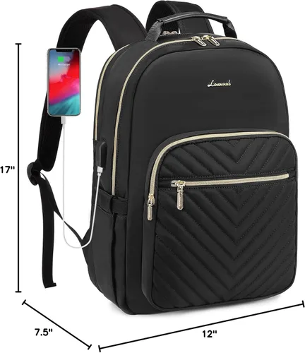 Miniatura 10 de LOVEVOOK Mochila bolso para laptop para mujeres, bolsas de computadora de trabajo y viaje, mochila escolar universitaria para estudiante chica