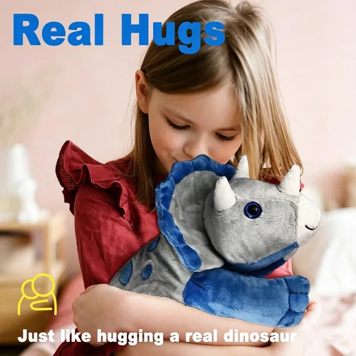 Miniatura 2 de Weighted Dinosaur Plush Toy, 23.5"/4.5 Pounds, Giant Blue Triceratops Dinosaur Plush, Autism Sensory Toys, Anti-Stress Weighted Stuffed Animals for