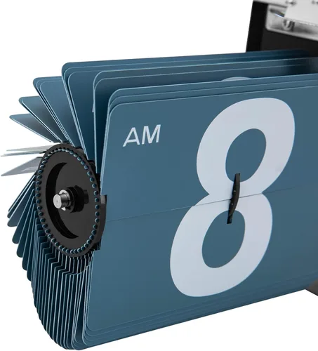 Miniatura 3 de Gdrasuya10 Reloj de escritorio digital de cuarzo, reloj abatible de pared y mesa, reloj abatible retro, reloj de pared con pantalla digital para Azul