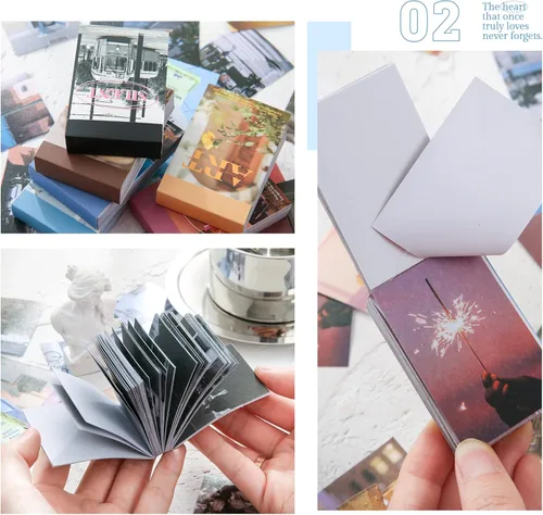 Miniatura 5 de 6 Juegos de 300 Piezas Libro de Calcomanías Washi para Diario, Paisajes Diarios Cosas de la Vida Viajes Calcomanías Vintage Estética Moda Juego