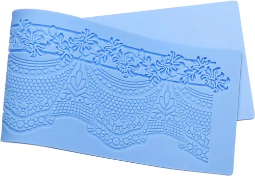 Miniatura 4 de Beasea Molde de encaje de silicona, 5 moldes de fondant de encaje para decoración de tartas, moldes de alfombrilla de patrón de flores, herramientas