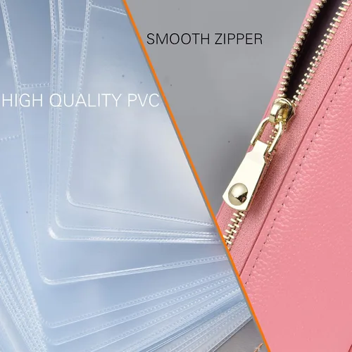 Miniatura 7 de Easyoulife - Monedero de cuero con cremallera, billetera portatarjetas para mujer, bloqueo RFID