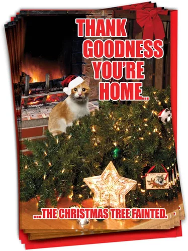 Miniatura 9 de NobleWorks Paquete a granel de 36 tarjetas de felicitación divertidas de Navidad con sobres, tarjetas divertidas en caja para perros y mujeres