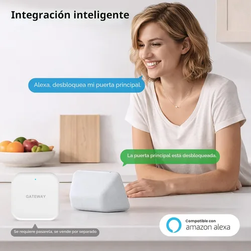 Miniatura 9 de Cerradura de puerta inteligente de huellas dactilares con asa: cerradura de teclado de entrada sin llave para puerta delantera, cerradura digital