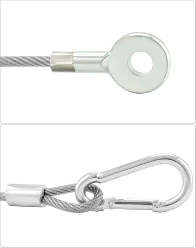 Miniatura 8 de QWORK Cables de seguridad para luces de escenario de 11.8 pulgadas, paquete de 20 cables de iluminación de DJ de acero inoxidable, cable