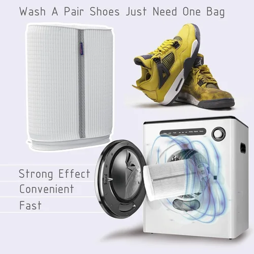 Miniatura 2 de Bolsa para lavadora de zapatos, bolsa de zapatos para lavar con árboles de zapatos ajustables, bolsa de zapatos para lavandería para 2 zapatos