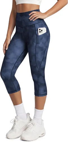 Miniatura 57 de ODODOS - Leggings capri de cintura alta para mujer con bolsillos, control de abdomen, no se transparentan, para entrenamiento atlético, running