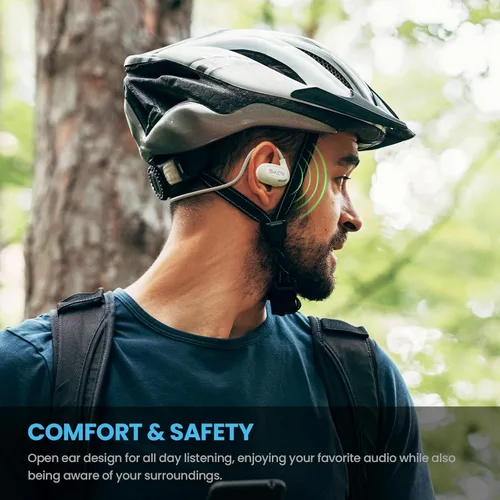 Miniatura 6 de BASN AirS1 - Auriculares de oreja abierta, Bluetooth 5.3 conducción de aire, auriculares deportivos ENC con sonido premium y llamadas claras, IPX5