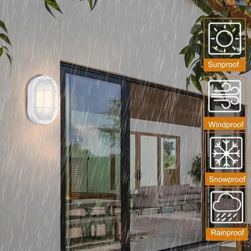 Miniatura 3 de WISBEAM Luz de mamparo LED, luz de pared LED para exteriores, regulable, 6 W, reemplazo de 60 W, 450 lúmenes, 3000 K, luz blanca diurna 80CRI