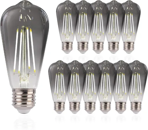 Miniatura 8 de FLSNT ST19 Bombillas LED Edison equivalentes a 40 W, bombillas vintage de 4 W de vidrio ámbar, 2200 K blanco cálido regulables, CRI alto 90+, 400