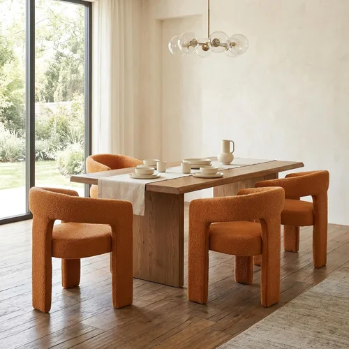 Miniatura 55 de HNY Silla moderna de cocina y comedor de estilo barril, silla de acento tapizada en cuero sintético PU con brazo, silla de lado de 47 cm de ancho