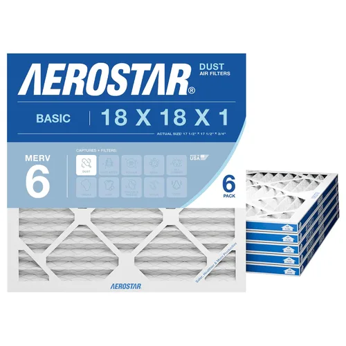 Miniatura 9 de Aerostar Filtro de aire MERV 8 de 18 x 18 x 1, 4 unidades, tamaño real (17.50 x 17.50 x 0.75), HVAC, aire acondicionado y filtro de horno que