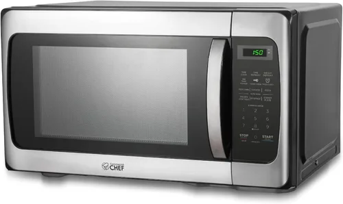 Miniatura 17 de Horno microondas COUNTERTOP de 0.9 pies cúbicos de Commercial CHEF con 10 niveles de potencia, microondas pequeño con asa de agarre, horno Negro