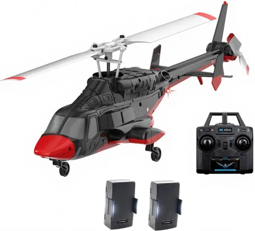 Miniatura 11 de Modelo de helicóptero RC, A61 escala 1/53 Air-Wolf 2.4G 4CH avión RC de un solo rotor con retención de altitud de flujo óptico