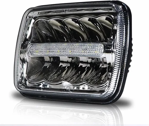 Miniatura 2 de 7 x 6 – Faros delanteros, luz de ledes, HID, transparentes, sellados, con DRL, 7 pulgadas x 6 pulgadas, 5 x 7.