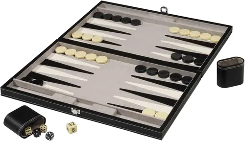Miniatura 9 de Mainstreet Classics by GLD Products Juego de mesa Backgammon de 15 pulgadas, negro/blanco
