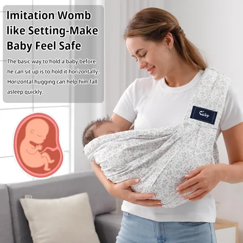 Miniatura 3 de CUBY Transportador de bebé cruzado, ajustable, transpirable, ligero, fácil de llevar, para bebés recién nacidos, para bebés y niños pequeños