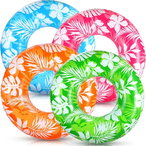 Miniatura 17 de 2 tubos de piscina para adultos de 42 pulgadas, flotadores inflables grandes de 42 pulgadas, hojas tropicales, flotadores inflables para piscina