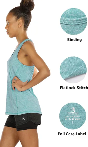 Miniatura 6 de icyzone - Camiseta deportiva y sin mangas para mujer con espalda cruzada (paquete de 3 unidades)