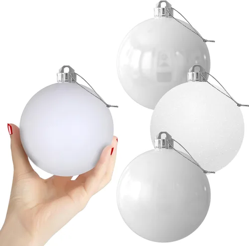 Miniatura 11 de Bolas de Navidad Grandes de 3.2" en Azul Bebé - Adornos para Árbol de Navidad, Bolas Colgantes Inastillables para Cumpleaños, Halloween, Boda
