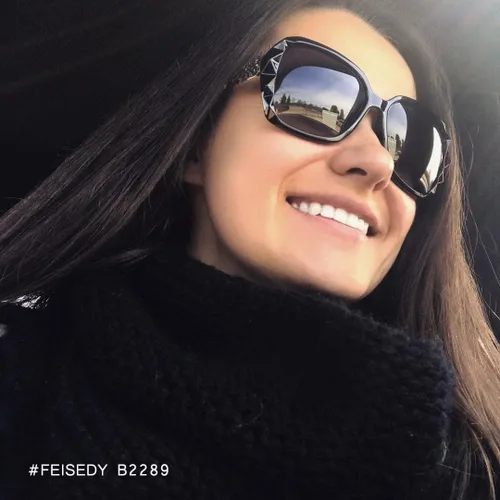 Miniatura 29 de FEISEDY - gafas de sol polarizadas para mujer, marco compuesto brillante B2289