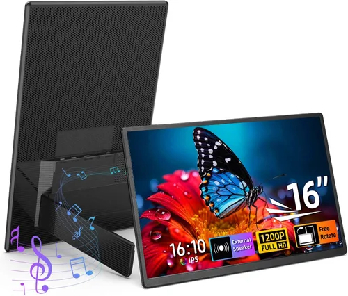 Miniatura 11 de Extensor de pantalla para portátil de 14 pulgadas, monitor portátil ultrafino y ligero FHD 1080P IPS, pantalla de viaje para portátiles de 13-17.3