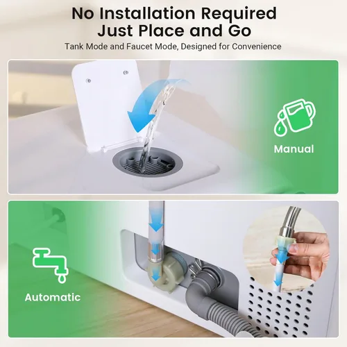 Miniatura 8 de BLITZHOME Lavavajillas portátil de mostrador WiFi, inteligente con 9 programas, alta temperatura de 75℃, pulverización 360° 3Spray, temporizador