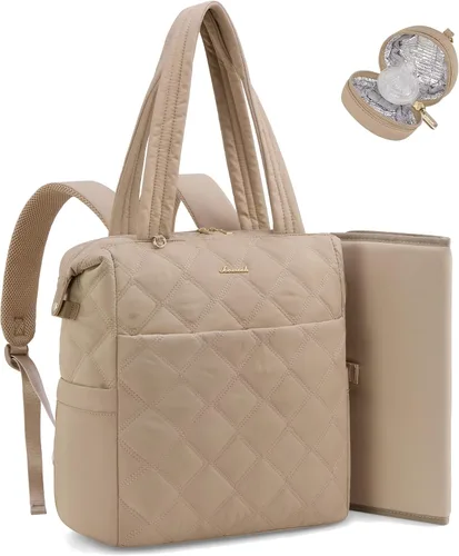 Miniatura 8 de LOVEVOOK Mochila para pañales, bolsa de pañales para mamá y papá con cambiador, bolsillos aislados, mochila ligera convertible para mamá con funda