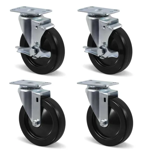 Miniatura 19 de Juego de 4 ruedas giratorias de 3 pulgadas, ruedas giratorias resistentes, ruedas de goma dura para muebles de camión de plataforma, carrito móvil