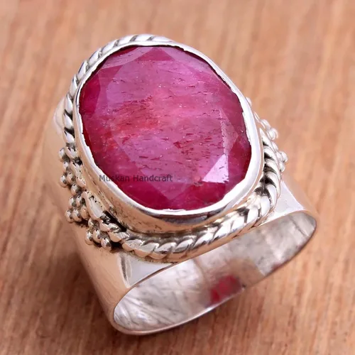 Miniatura 7 de Anillo de plata de ley 925 con piedras preciosas ovaladas auténticas, hecho a mano, hermoso regalo de Navidad para ella