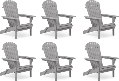 Miniatura 13 de Silla Adirondack plegable de madera de gran tamaño con respaldo y tabla de asiento premontados, silla de descanso para patio al aire libre, jardín