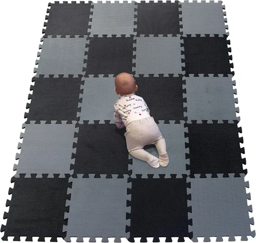 Miniatura 31 de YIMINYUER Alfombra de juego para bebé, 20 piezas de rompecabezas de espuma EVA suave para ejercicio y yoga, alfombrilla no tóxica portátil para sala