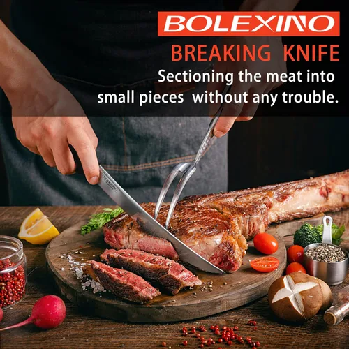 Miniatura 3 de Cuchillo de carnicero curvado de 8 pulgadas con mango ergonómico, buena nitidez para cortar carne de filete de carne, acero inoxidable japonés