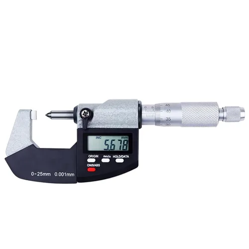 Miniatura 9 de Micrometro de Punto, 30 Grados, 0-1" / 0-25mm, Resolución de 0,00005", Pulgadas/Métrico, Acero Inoxidable, Pulgadas/Métrico